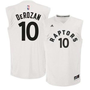 NBA Raptors 10 DeMar DeRozan White Fashion Replica Men Jersey