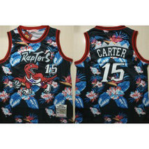 NBA Raptors 15 Vince Carter Black 1998-99 Hardwood Classics Floral Fashion Men Jersey