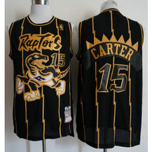 NBA Raptors 15 Vince Carter Black Throwback Men Jersey