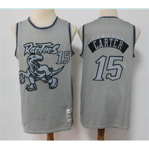 NBA Raptors 15 Vince Carter Grey Throwback Men Jersey