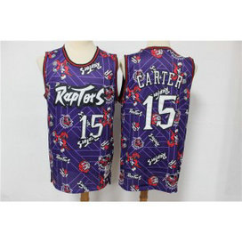 NBA Raptors 15 Vince Carter Purple Tear Up Pack Hardwood Classics Men Jersey