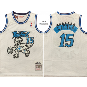 NBA Raptors 15 Vince Carter White Hardwood Classics Men Jersey