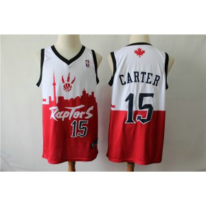 NBA Raptors 15 Vince Carter White Red 2019 City DNA Swingman Men Jersey