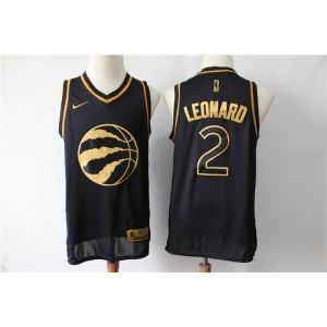 NBA Raptors 2 Kawhi Leonard Black Gold Nike Swingman Men Jersey