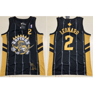NBA Raptors 2 Kawhi Leonard Black XOvo Nike Swingman Men Jersey