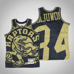 NBA Raptors 34 Hakeem Olajuwon Black Mitchell&Ness Big Face Men Jersey