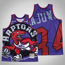 NBA Raptors 34 Hakeem Olajuwon Mitchell&Ness Big Face Men Jersey