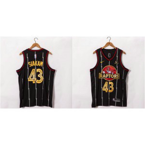 NBA Raptors 43 Pascal Siakam Black Gold Nike Men Jersey