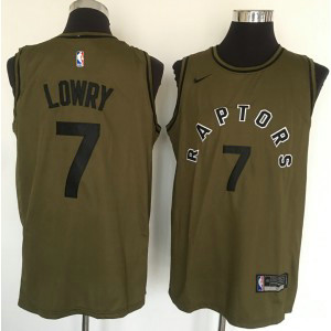 NBA Raptors 7 Kyle Lowry Olive Nike Swingman Men Jersey