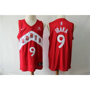 NBA Raptors 9 Serge Ibaka Red Earned Edition Men Jersey