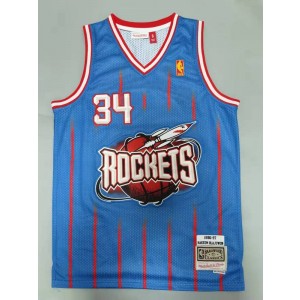 NBA Rockets 34 Hakeem Olajuwon Blue Hardwood Classics Men Jersey NBA Rockets 34 Hakeem Olajuwon Blue Hardwood Classics Men Jersey