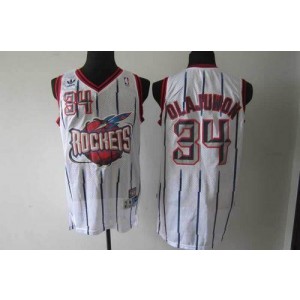 NBA Rockets 34 Hakeem Olajuwon White Throwback Men Jersey 1 NBA Rockets 34 Hakeem Olajuwon White Throwback Men Jersey 1