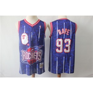 NBA Rockets 93 Bape Navy 2002-03 Hardwood Classics Men Jersey NBA Rockets 93 Bape Navy 2002-03 Hardwood Classics Men Jersey