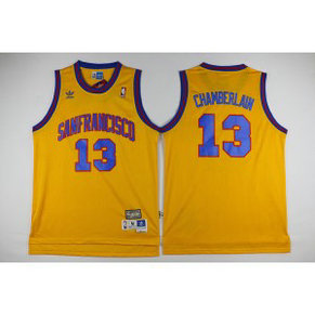 NBA San Francisco Warriors 13 Wilt Chamberlain 1962-64 Hardwood Classic Throwback Yellow Men Jersey NBA San Francisco Warriors 13 Wilt Chamberlain 1962-64 Hardwood Classic Throwback Yellow Men Jersey