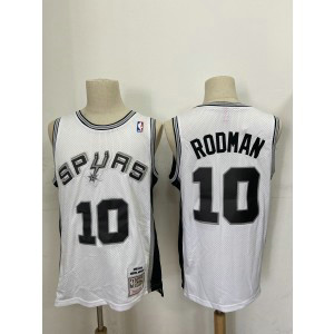 NBA Spurs 10 Dennis Rodman White 1993-94 Hardwood Classics Men Jersey