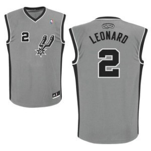 NBA Spurs 2 Kawhi Leonard Grey Men Jersey