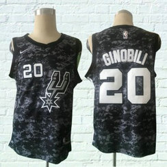 NBA Spurs 20 Manu Ginobili Black City Edition Nike Swingman Men Jersey