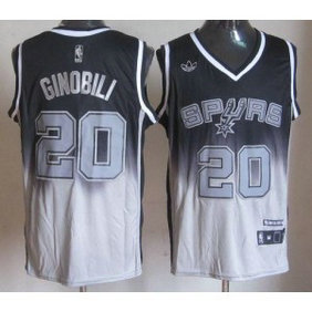 NBA Spurs 20 Manu Ginobili Black Grey Fadeaway Men Jersey NBA Spurs 20 Manu Ginobili Black Grey Fadeaway Men Jersey