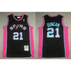 NBA Spurs 21 Tim Duncan Black Pink Throwback Men Jersey NBA Spurs 21 Tim Duncan Black Pink Throwback Men Jersey