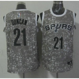 NBA Spurs 21 Tim Duncan Gray City Luminous Men Jersey NBA Spurs 21 Tim Duncan Gray City Luminous Men Jersey