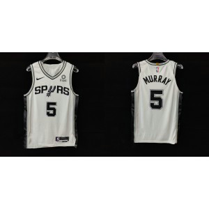 NBA Spurs 5 Dejounte Murray White New AU Style Men Jersey NBA Spurs 5 Dejounte Murray White New AU Style Men Jersey