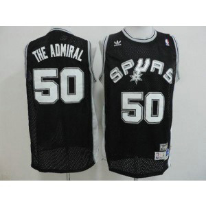 NBA Spurs 50 David Robinson Black The Admiral Nickname Men Jersey NBA Spurs 50 David Robinson Black The Admiral Nickname Men Jersey
