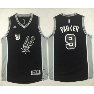 NBA Spurs 9 Tony Parker Black New Road Men Jersey NBA Spurs 9 Tony Parker Black New Road Men Jersey
