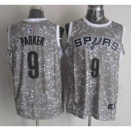 NBA Spurs 9 Tony Parker Gray City Luminous Men Jersey NBA Spurs 9 Tony Parker Gray City Luminous Men Jersey
