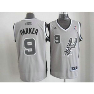 NBA Spurs 9 Tony Parker Grey Alternate Men Jersey NBA Spurs 9 Tony Parker Grey Alternate Men Jersey