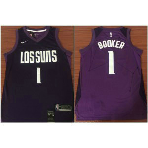 NBA Suns 1 Devin Booker Purple City Edition Nike Swingman Men Jersey NBA Suns 1 Devin Booker Purple City Edition Nike Swingman Men Jersey