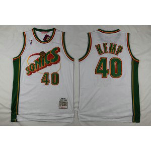 NBA Supersonics 40 Shawn Kemp White Men Jersey NBA Supersonics 40 Shawn Kemp White Men Jersey