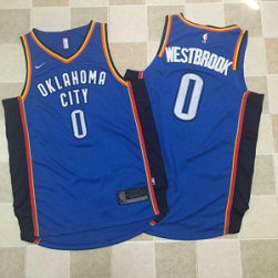 NBA Thunder 0 Russell Westbrook Blue Nike Men Jersey NBA Thunder 0 Russell Westbrook Blue Nike Men Jersey