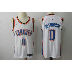 NBA Thunder 0 Russell Westbrook White Nike Men Jersey NBA Thunder 0 Russell Westbrook White Nike Men Jersey