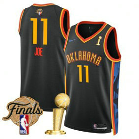 NBA Thunder 11 Isaiah Joe Black City 2025 Finals Champions Nike Men Jersey