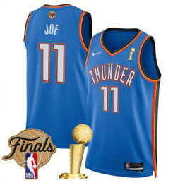 NBA Thunder 11 Isaiah Joe Blue 2025 Finals Champions Nike Men Jersey