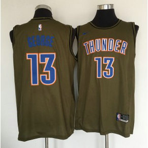 NBA Thunder 13 Paul George Olive Nike Swingman Men Jersey NBA Thunder 13 Paul George Olive Nike Swingman Men Jersey