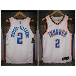NBA Thunder 2 Shai Gilgeous-Alexander White 75th Anniversary Men Jersey NBA Thunder 2 Shai Gilgeous-Alexander White 75th Anniversary Men Jersey