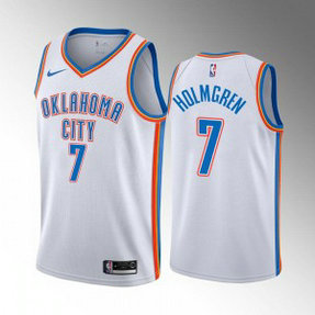 NBA Thunder 7 Chet Holmgren White 2022 Draft Basketball Nike Men Jersey NBA Thunder 7 Chet Holmgren White 2022 Draft Basketball Nike Men Jersey