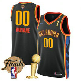 NBA Thunder Customized Black City 2025 Finals Champions Nike Men Jersey NBA Thunder Customized Black City 2025 Finals Champions Nike Men Jersey