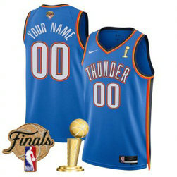 NBA Thunder Customized Blue 2025 Finals Champions Nike Men Jersey NBA Thunder Customized Blue 2025 Finals Champions Nike Men Jersey