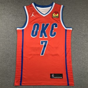 NBA Thunders 7 Holmgren Orange Jordan Men Jersey NBA Thunders 7 Holmgren Orange Jordan Men Jersey