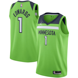 NBA Timberwolves 1 Edwards Green Jordan Men Jersey