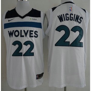 NBA Timberwolves 22 Andrew Wiggins White Authentic Nike Men Jersey