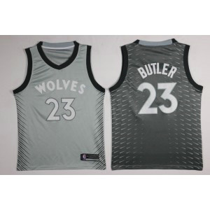 NBA Timberwolves 23 Jimmy Butler Gray City Edition Nike Swingman Men Jersey