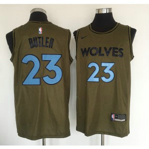 NBA Timberwolves 23 Jimmy Butler Olive Nike Swingman Men Jersey