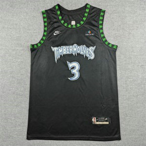 NBA Timberwolves 3 Mcdaniels New Black City Nike Men Jersey