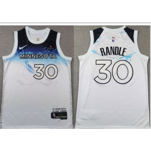 NBA Timberwolves 30 Julius Randle White 2024 City Nike Men Jersey