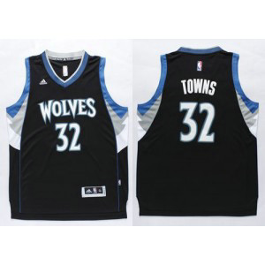 NBA Timberwolves 32 Karl-Anthony Towns Black Men Jersey