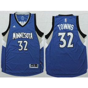 NBA Timberwolves 32 Karl-Anthony Towns Blue Men Jersey