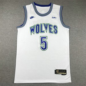 NBA Timberwolves 5 Edwards White Nike Men Jersey